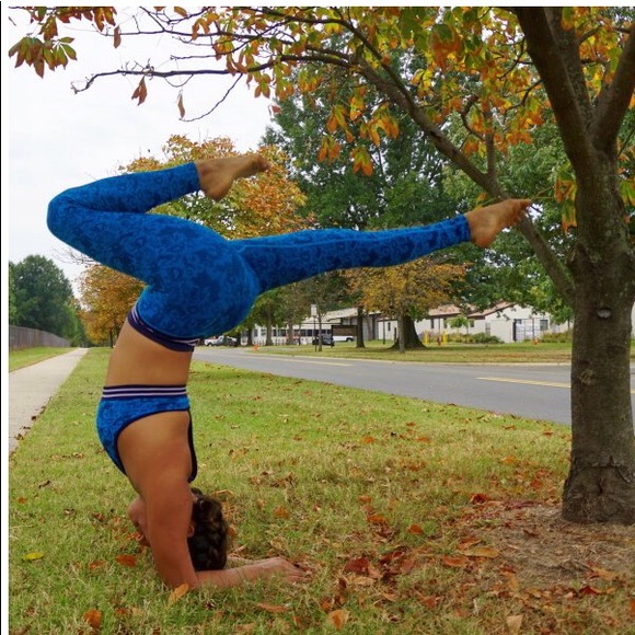 Blue high waisted leggings - Picture 2 of 4